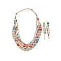 EU/US Import Statement Geometric Multi-Layer Resin Stud Earring Necklace Set Personality Clavicle Chain Light Luxury Premium Necklace