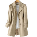 Women's Fall Korean Casual Fitted Mid-Length Long Jacket + Top 2026 - Khaki