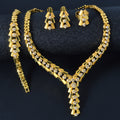 Middle East Jewelry Necklace Bracelet Set Ring Earrings Set Hot Sale Light Luxury Cubic Zirconia Bride Jewelry Set Gown Accessory