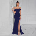 Women's Slim Long Evening Gown with Side Slit