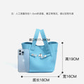 2026新款头层真皮手提包菜篮子小众中古腋下包锁扣大容量斜挎包女