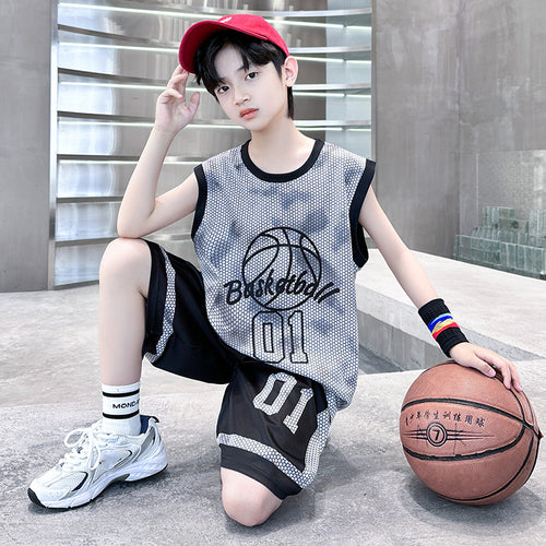 Boys' Quick-Dry Basketball Vest Jersey Set