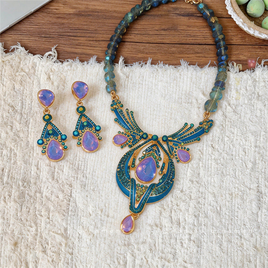 Sparkling Teardrop Pendant Jewelry Set - view 2
