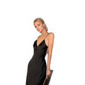 Women's Black Deep V Backless Mermaid Evening Dress