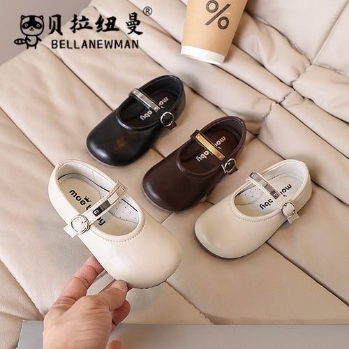 女童黑色皮鞋时尚春夏新款韩版儿童简约百搭公主鞋软底小童单鞋