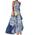 FD358 Halter Print Loose Dress, Amazon Hot Sale