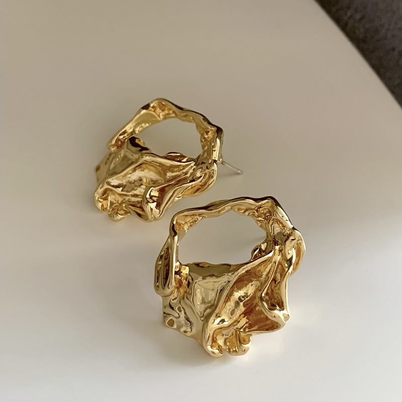 Twisted Square Metal Hoop Earrings - view 8