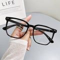 Anti-Blue Plano Glasses Live Women Trendy Style TikTok Men's Unisex Student Big Frame Slender Finish Item Prescription Sunglasses Square Frame