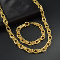 Light Luxury Men Gold Bronze Ba Style Twist Flower Quilted Shape Cross Weave Cuban Chain Classic Spring Round Clasp Overseas Fashionable Accessory