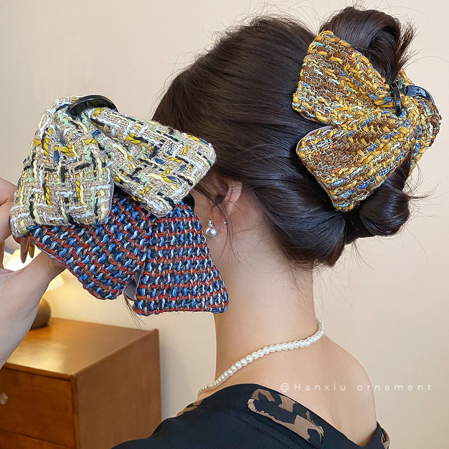 Korean Plaid Triangle Hair Claw Clip - view 3