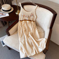 Bohemian Ethnic Style Embroidered Camisole Mid-Length Dress