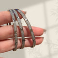 Precision Craft Light Luxury Texture Starry Sky Bangle Girls Double Row Diamonds Premium Fashionable Buckle Hand Jewelry Bangle Wholesale Drop Ship