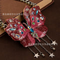 Vintage Accessory vintage Western Heavy-Duty Statement BJ Butterfly Necklace Rhinestone Choker Clavicle Chain Wholesale