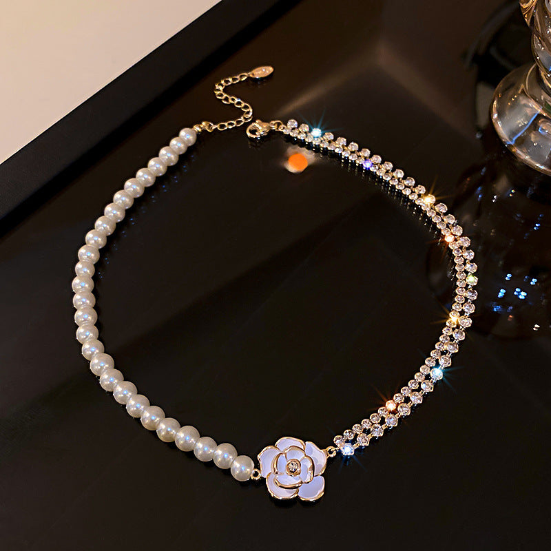 Gold-Plated Teardrop Zircon Pearl Necklace - view 8
