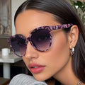 Round Cat-Eye Women New Fashionable Contrast Sunshade Glasses Western Retro Men ins Premium Sunglasses