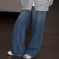 Girls' Crew Neck Hoodie and Jeans Two-Piece Set