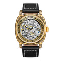 PINTIME Vintage Mechanical Watch Men Retro Openwork Mens Watch Niche Premium Formal Mens Watch