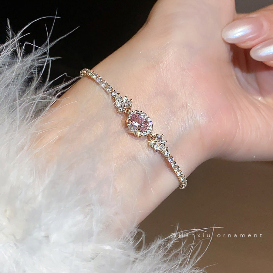 French Oval Zircon Link Bracelet - view 2
