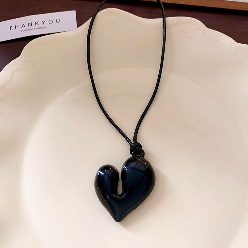 Korean Minimalist Heart Pendant Necklace - view 10