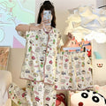 Women's Summer Japanese Short Sleeve Cardigan + Pants 3-Piece Set 2026 - 3-Piece Set Cardigan Apricot