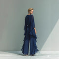 Chiffon Flared Sleeve Straight Leg Flared Pants + Top