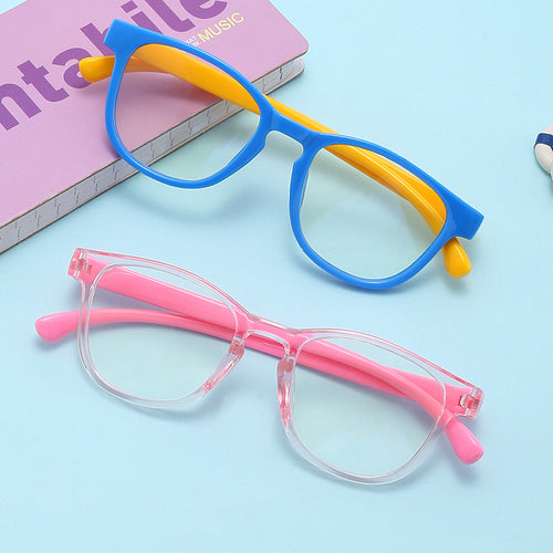 2024 New Fashionable Kids Anti-Blue Coated Computer Goggles Glasses Cartoon Kids Silicone Glasses Bulk Discount