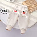 Girls' Fleece-Lined Wide-Leg Jeans with Embroidery - Winter