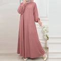 Women's Casual Long Sleeve Crew Neck Loose Dress 2026 | Elegant Summer Dress - Brown