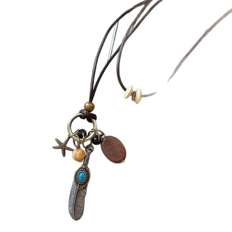 Leather Earbud Pouch Necklace Charm - view 5