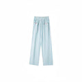 Spring-Summer Korean Casual Plus Size High Waist Striped Drapey Loose Pants