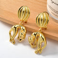 Overseas Pro Supply Dubai Statement 18k Gold Plated Copper Beautiful Continent Leopard Earrings Pendant Set Fashionable Versatile