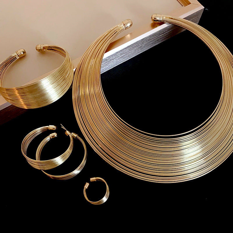 Oversized Geometric Metal Cuff Bracelet - view 6