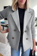 Women's Spring Fashion Elegant Wool Patchwork Jacket 2026 | Trendy Jacket - Brown
