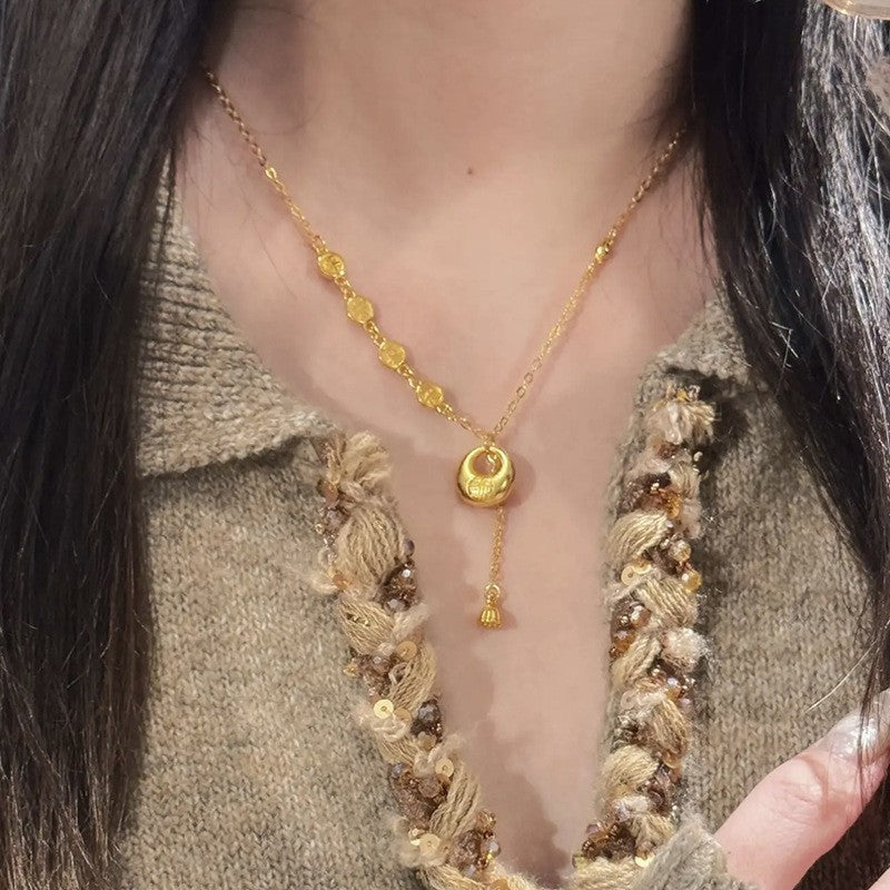 French Vintage Zircon Heart Necklace - view 3