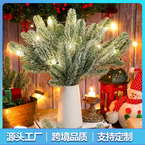 Overseas One Build Faux Pine Needle Xmas Snow Granules Pine Needle Wear Jewelry Craft Flower Insert Flower With Piece
