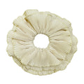 Gem Li French Premium Elegant Double-Layer Pleated Hair Tie Low Ponytail Large Scrunchie Versatile Hair String Hair Accessory
