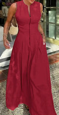 Women's Office Fashion Sleeveless High Waist Fitted Dress + Long Skirt 2026 - Green
