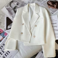 Women's Fall Korean Fashion Plus Size Loose Cropped Jacket + Top 2026 - Off White