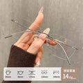 Beesfen 28165Y Ultra-Light Pure Titanium Rimless Glasses Anti-Blue With Rx Glasses Frame Cinnabar Sun Glasses Wholesale