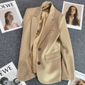 Women's Fall Casual Elegant Blazer + Top 2026 | Casual Blouse - Beige