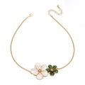 EU/US Import Accessory Elegant Colorful Droplet Oil Flower Pendant Necklace Fresh Sweet Petal Clavicle Chain Necklace