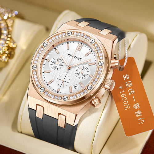 Item Time Watch Unisex Western Bestseller Large Dial Casual Sports Multifunction Real Tri-Eye Quartz Waterproof Watch