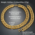 Overseas Dubai Gold Accessory Large Link Chain Statement Cuban Chain Necklace Bracelet Set Real Sky Plated Copper Gold Plated
