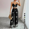 Women's Summer Printed Wide Leg Camisole Set 2026 | 2 Piece Outfit Set - Green