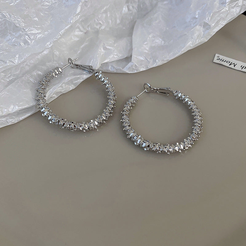 Minimalist Silver-Tone Hoop Earrings - view 9