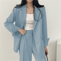 Women's Fall Korean Casual Petite Blazer Set 2026 | 2 Piece Outfit Set - Camel Pants