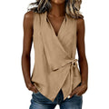 Spring-Summer Casual Sleeveless Tie-Front Shirt