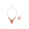 K Gold Super Sparkle Red Full Diamond Necklace 2026 New Light Luxury Premium Clavicle Chain Elegant Accessory Set