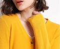 Women's Fall Artistic Fashion Knit Wool Long Sleeve V-Neck Loose Sweater + Cardigan + - Blue