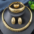 Middle East Dubai Accessory jewelry set Necklace Earrings Set Bracelet Ring Jewelry Set 18k Gold Jewelry Wholesale
